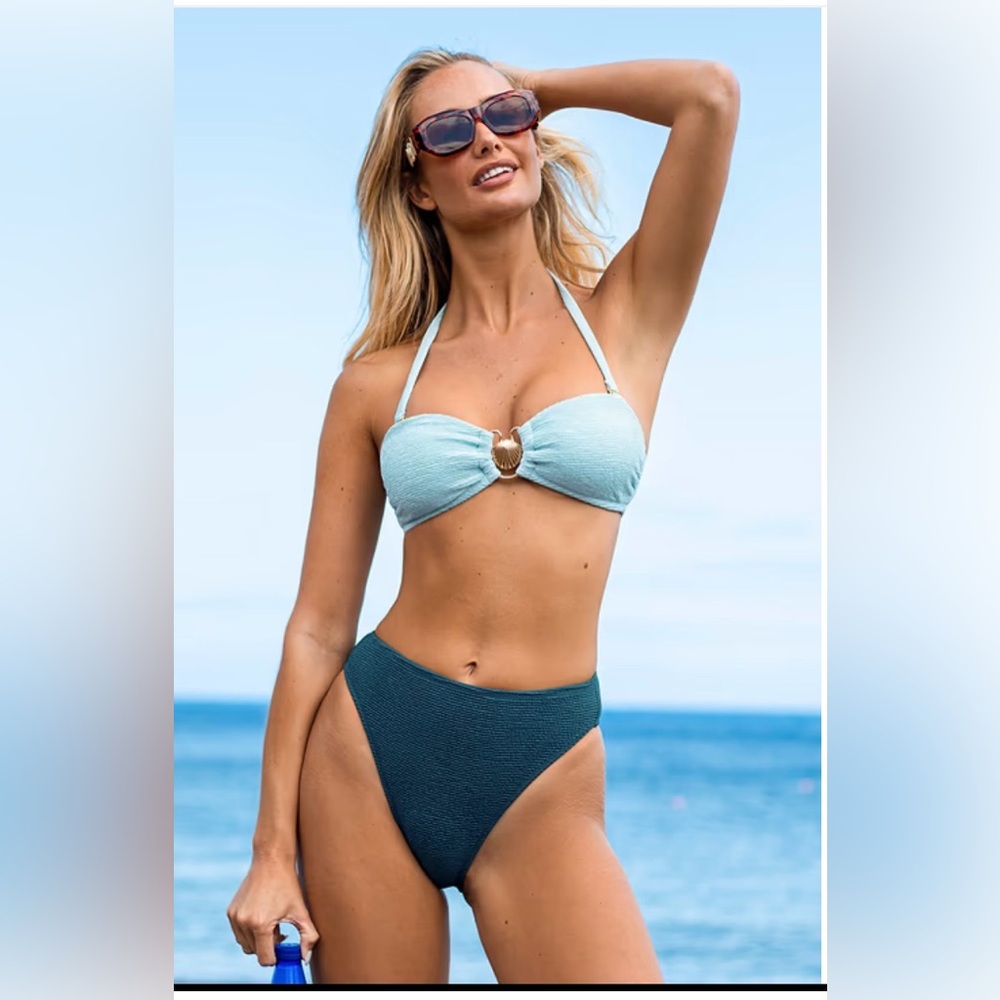 Cupshe Sunstone Charm Bikini Top & Cheeky High Leg Bottoms Set